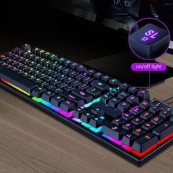 RGB mechanical gaming keyboard backlit wired"